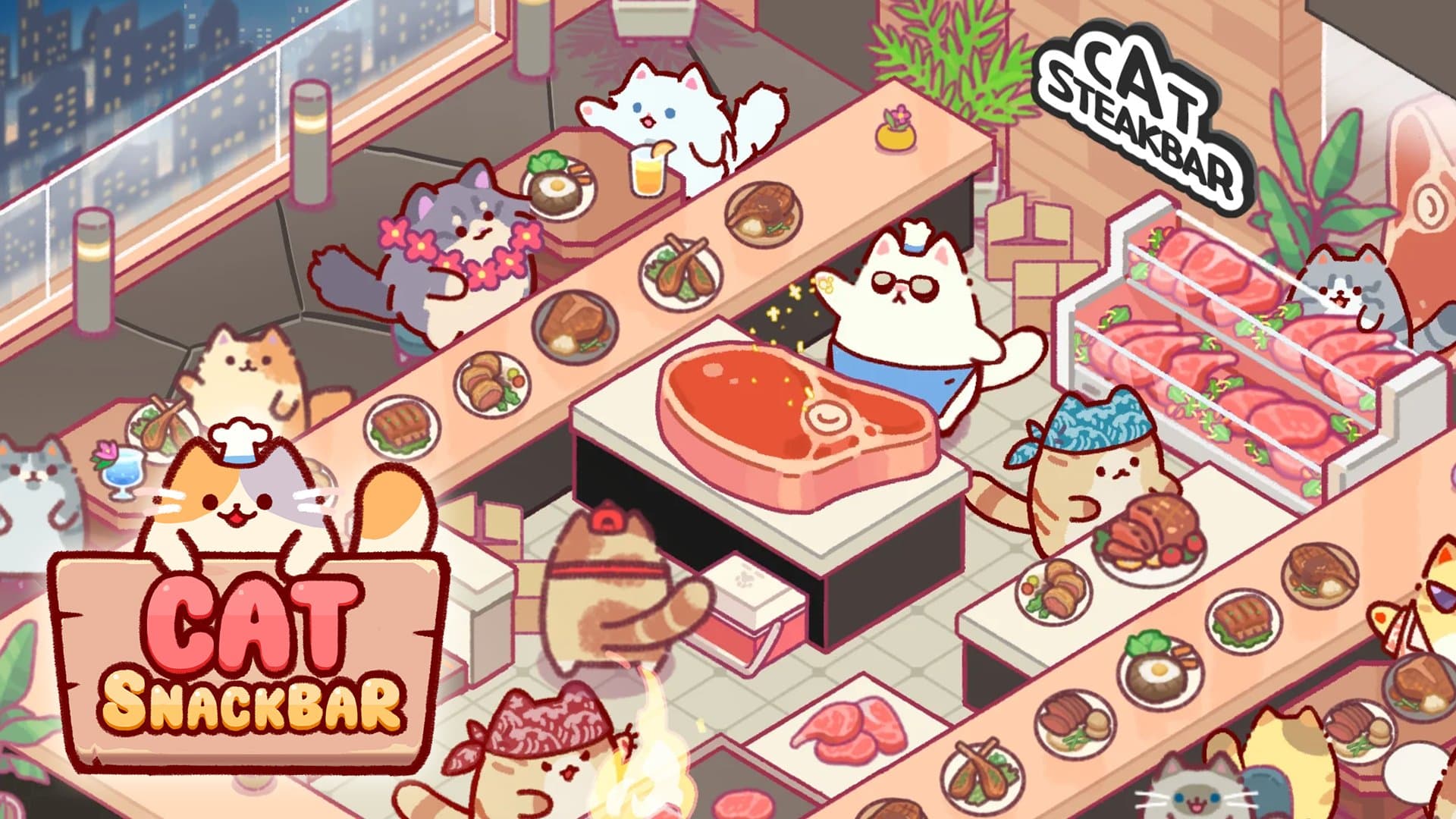 Cat Snack Bar: Juego idle de restaurante seleccionado por Yuri - play online free